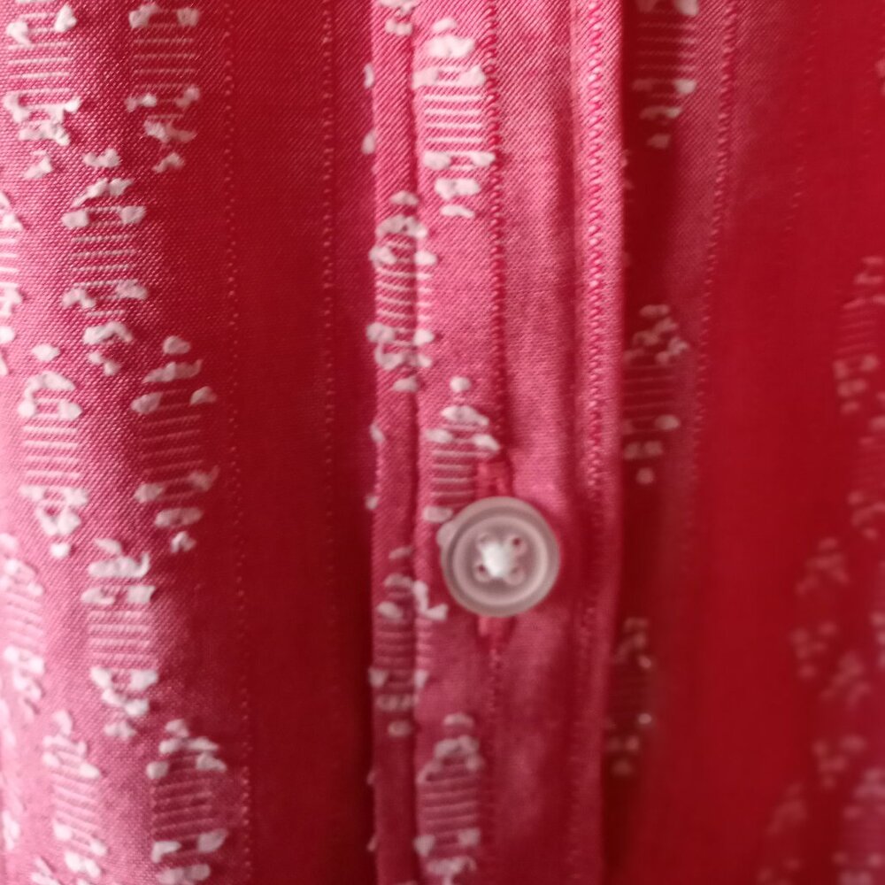 'LOFT OUTLET' Boxy Cap Sleeve Blouse Size L Pink/White NWOT - Picture 6 of 11